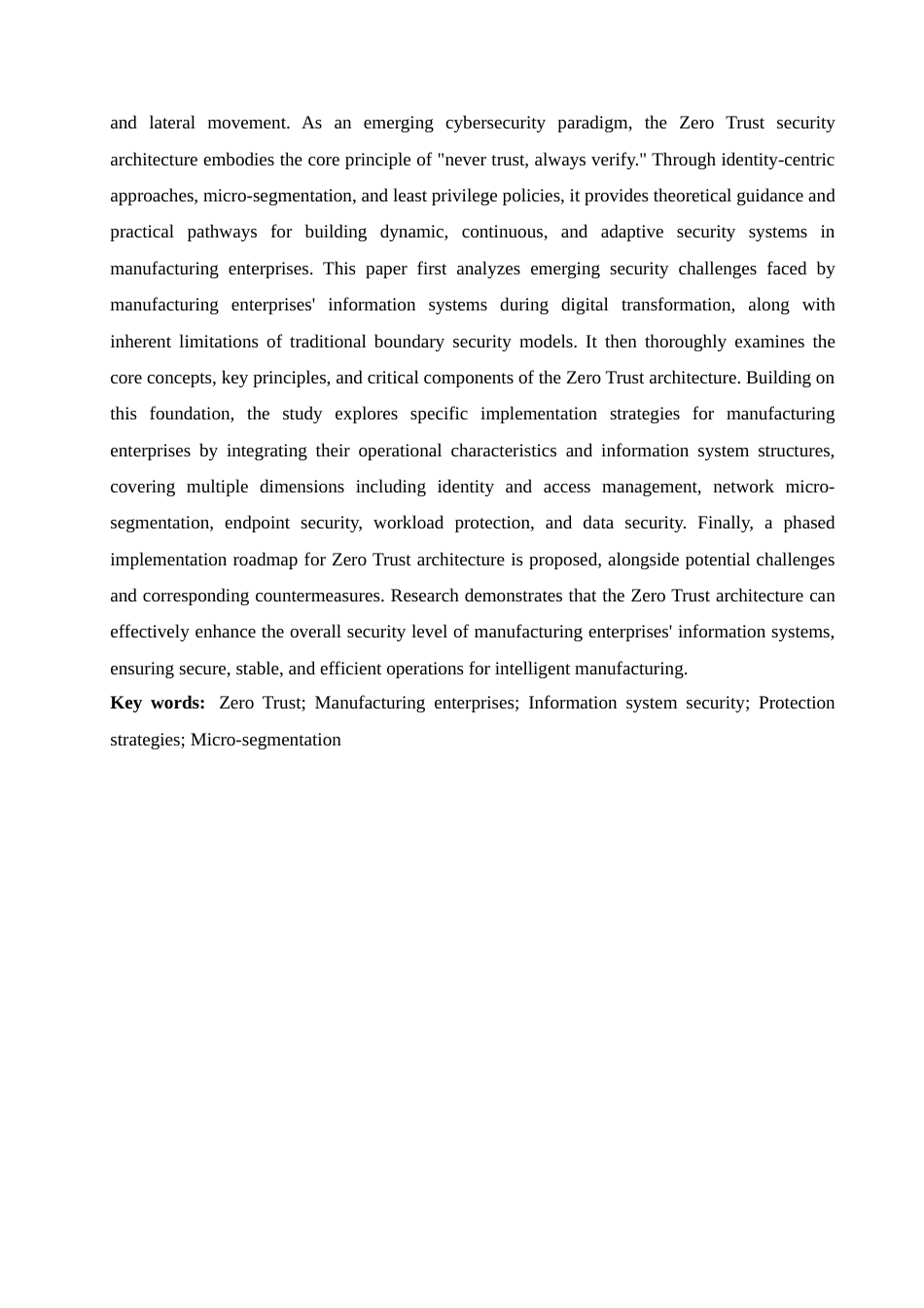 25年CH计算机科学与技术 零信任架构下制造企业信息系统防护策略研究-约10328字符.docx_第3页