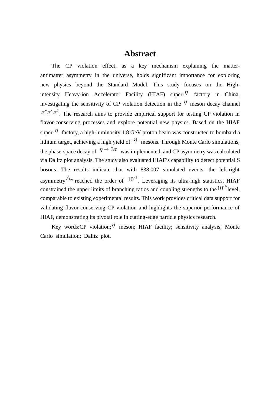 25年CH药学 HIAF超级η工厂上eta-gt;pi+pi-pi0衰变CP破坏灵敏度探究-约12898字符终稿.docx_第2页