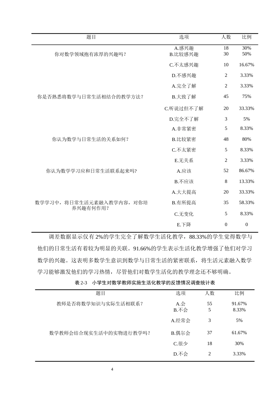 25年CH小学教育-宁蒗县大兴镇小凉山学校小学数学中高学段生活化教学现状与对策研究-约12070字符.docx_第7页