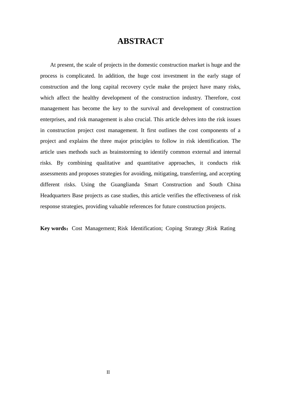 25年CH工程管理-建筑施工项目成本管理风险识别与应对研究——以山区水电站工程风险管理实践项目为例-约13754字符终版.docx_第2页