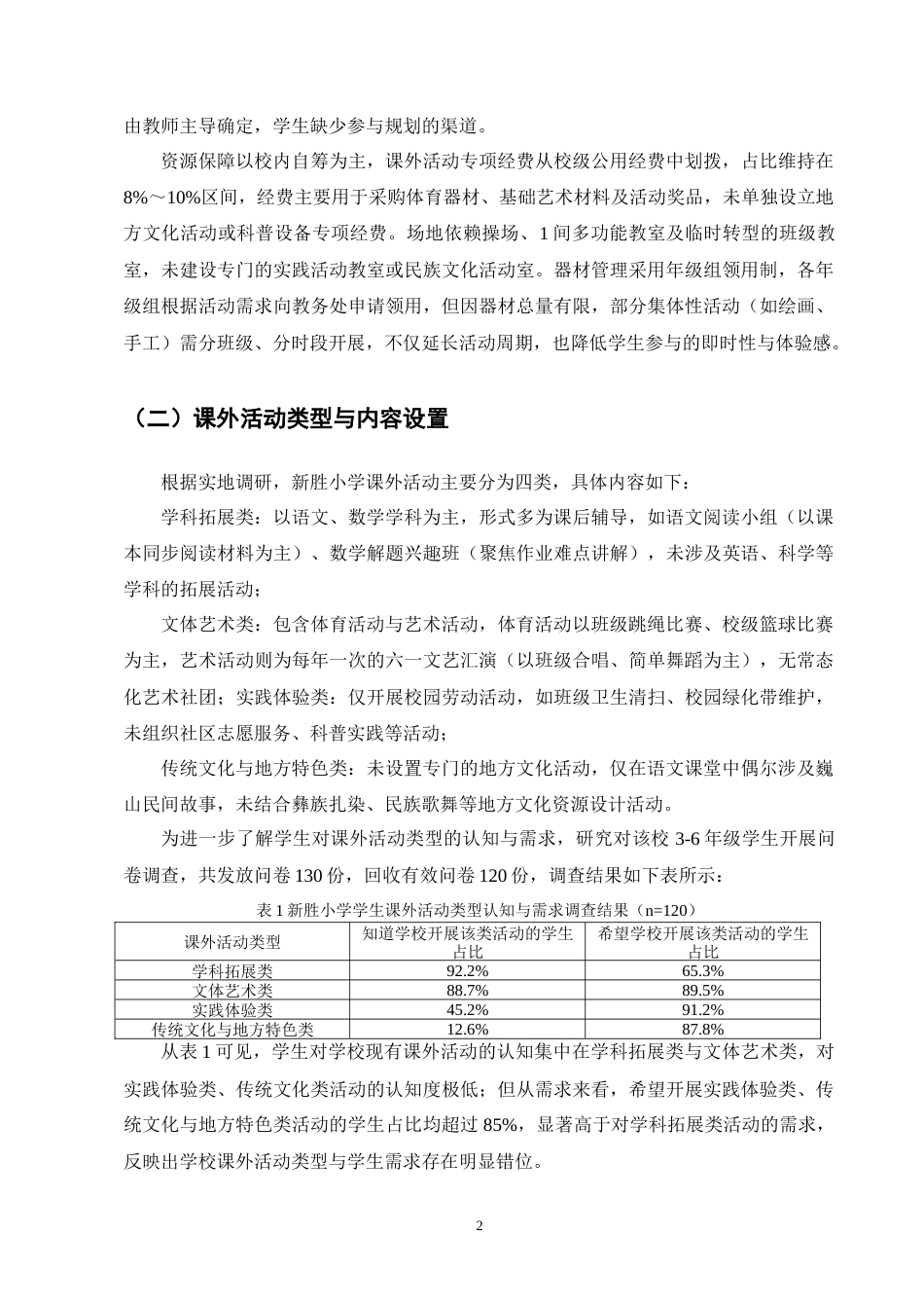 25年CH小学教育-巍山县新胜小学课外活动开展状况探讨-约9142字符终版.docx_第4页