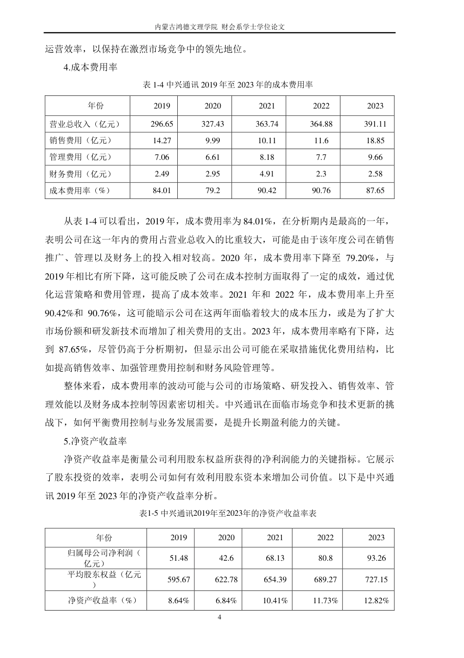 25年CH财务管理 中兴通讯公司盈利能力研究-约9368字符.pdf_第7页