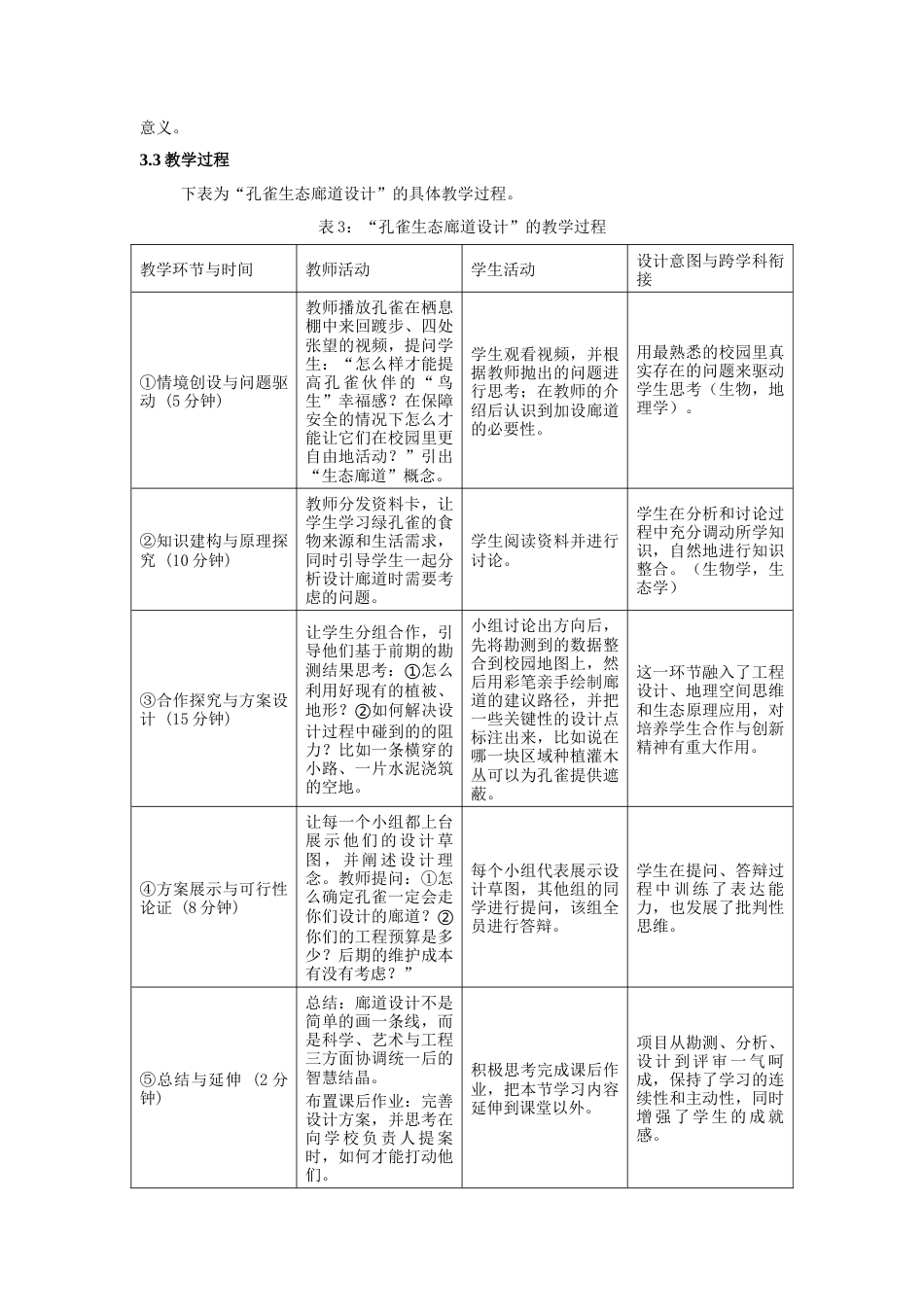 25年CH环境工程 基于孔雀廊道设计的校园生态跨学科教学路径研究-约2999字符终版.docx_第5页