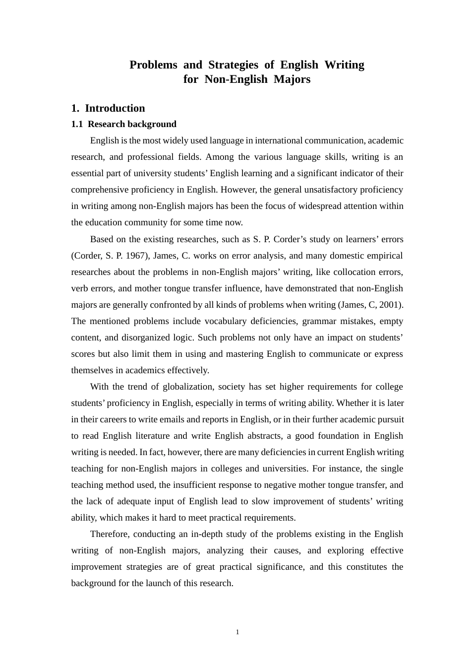 25年CH英语 非英语专业学生英语写作的问题与解决策略-约43482字符.docx_第3页