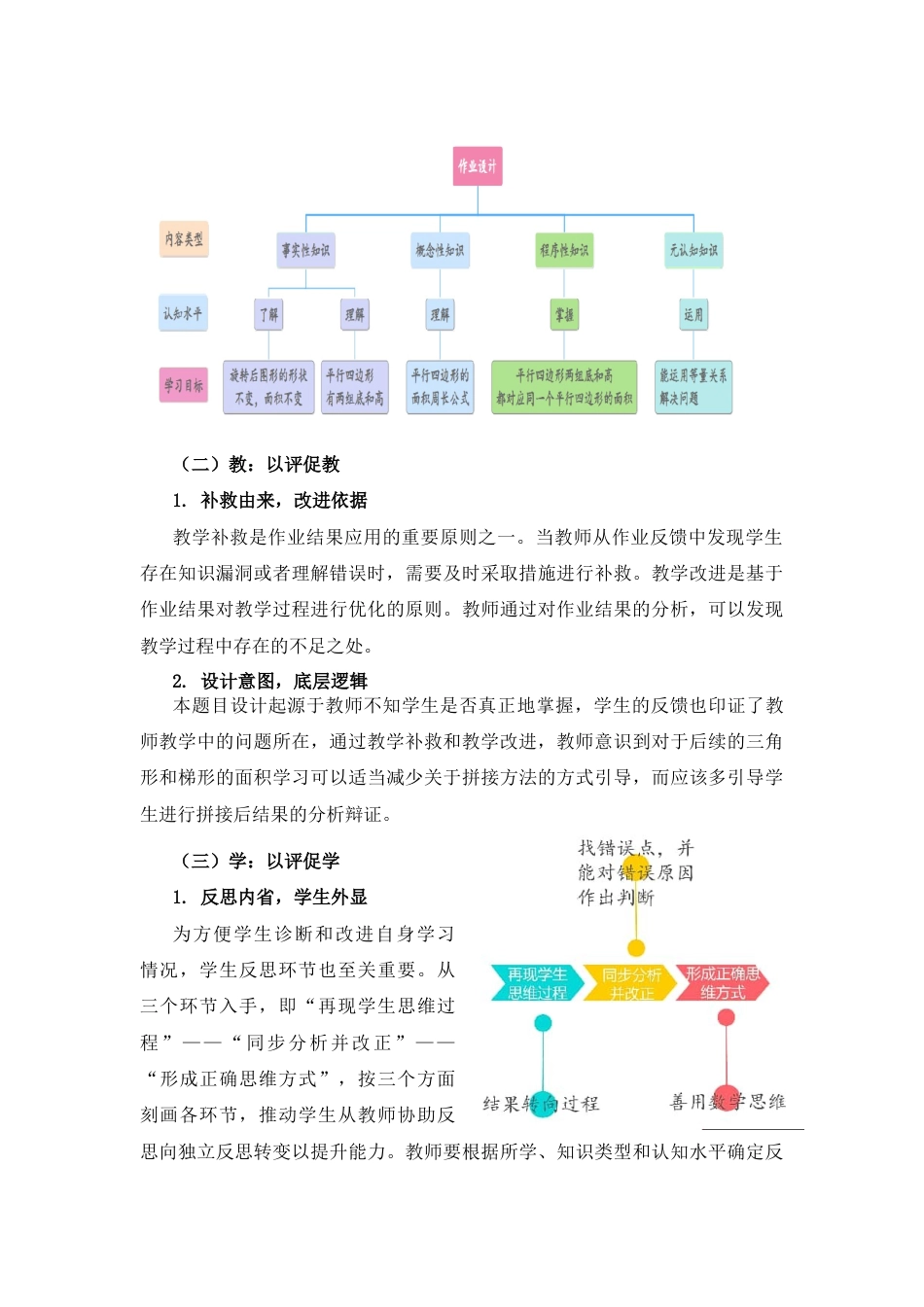 25年CH小学教育 基于教学评一致性的小学数学作业结果应用范式——以原创《平行四边形的面积》习题为例-约3662字符终版.docx_第6页
