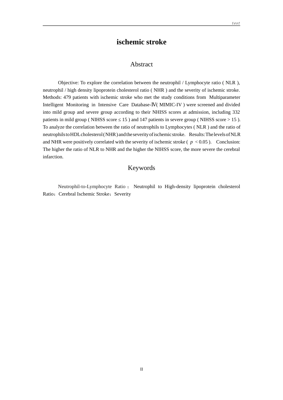 25年CH医学检验技术-中性粒细胞淋巴细胞比值、中性粒细胞高密度脂蛋白胆固醇比值与缺血性脑卒中严重程度的相关性-约10996字符.docx_第2页
