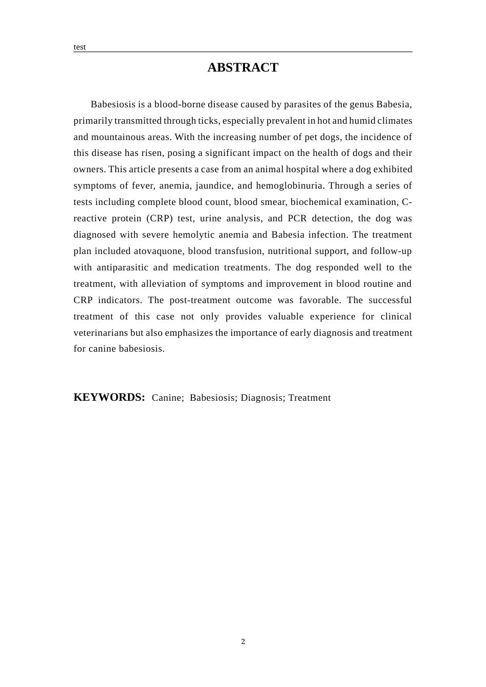 25年CH动物医学-一例犬巴贝斯虫的诊断与治疗-约7993字符终版.docx_第2页