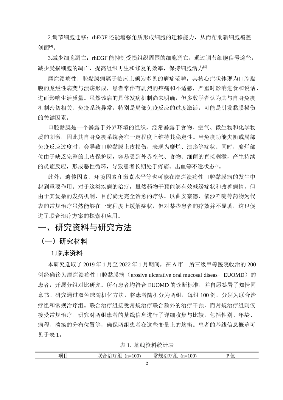 25年CH护理学-重组人表皮生长因子外用溶液治疗糜烂溃疡性口腔黏膜病的临床效果观察研究-约12527字符终版.docx_第4页