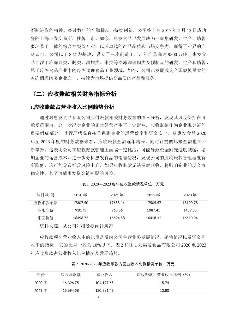 25年CH会计学-惠发食品有限公司应收账款管理与控制研究-约11365字符终版.docx_第7页