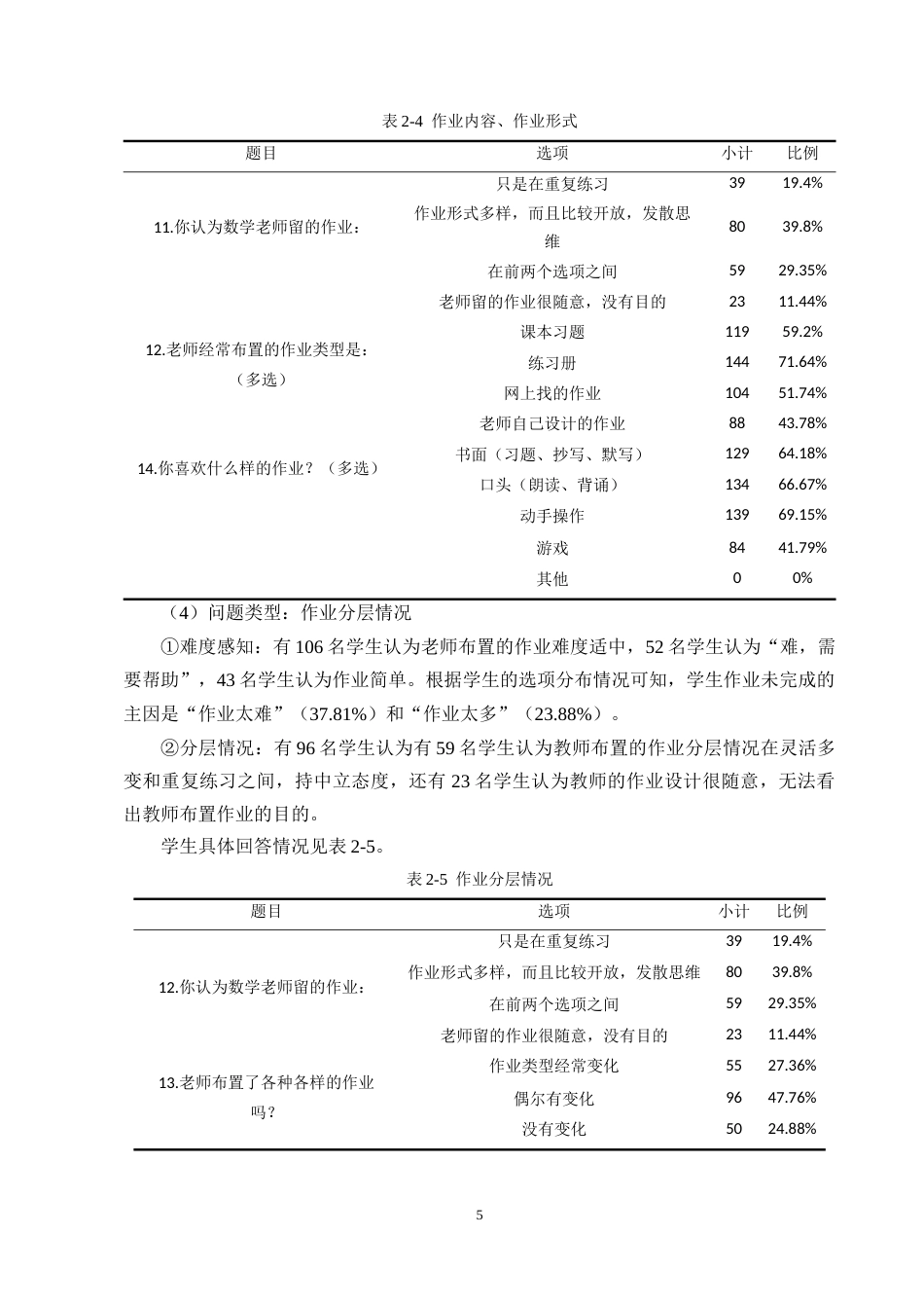 25年CH小学教育-双减”背景下小学低年级数学作业设计现状与改进策略——以五华区春城小学为例-约14078字符终版.docx_第7页