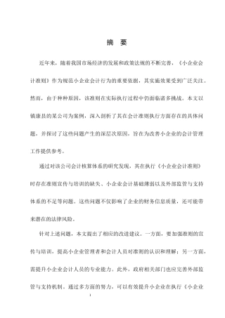 25年CH会计学-《小企业会计准则》执行中存在的问题及对策-约7901字符.docx