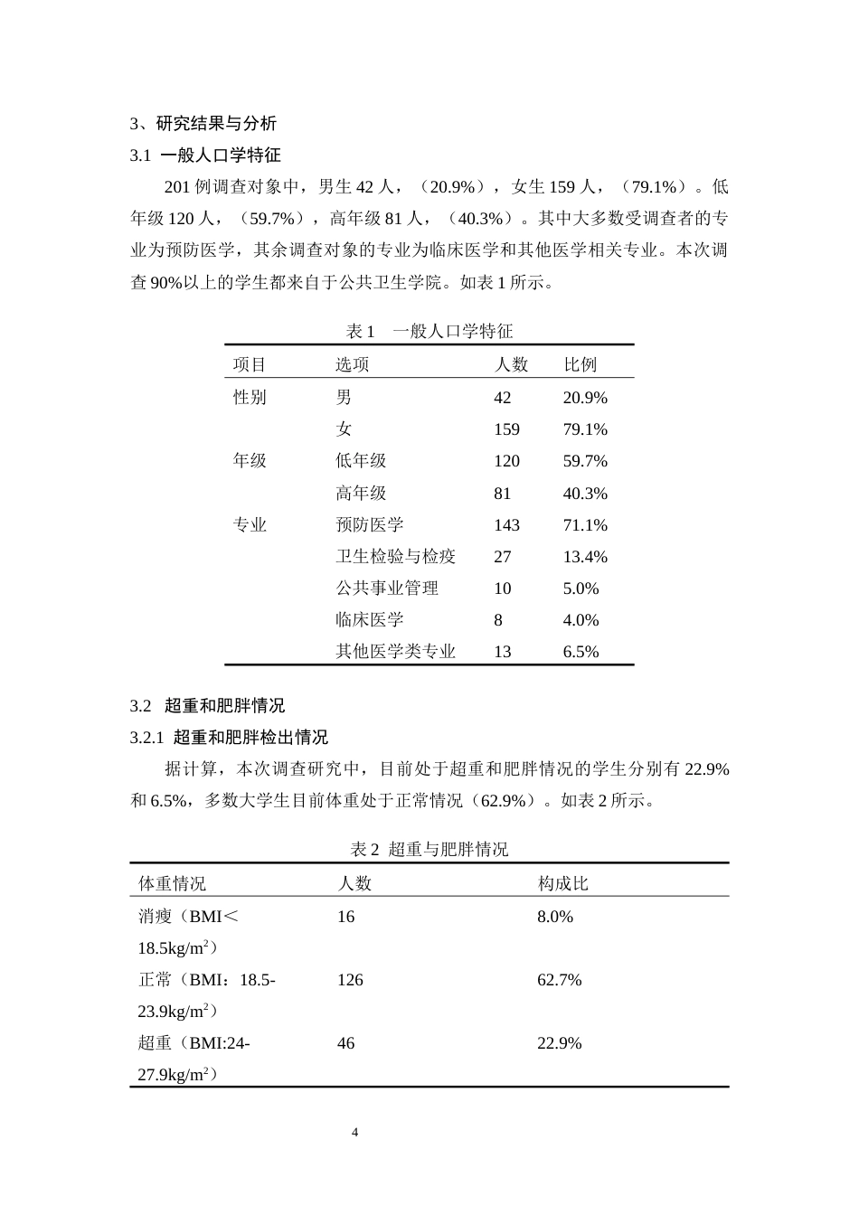 25年CH预防医学 包头医学院大学生超重肥胖现状及影响因素情况调查-约7749字符.docx_第4页