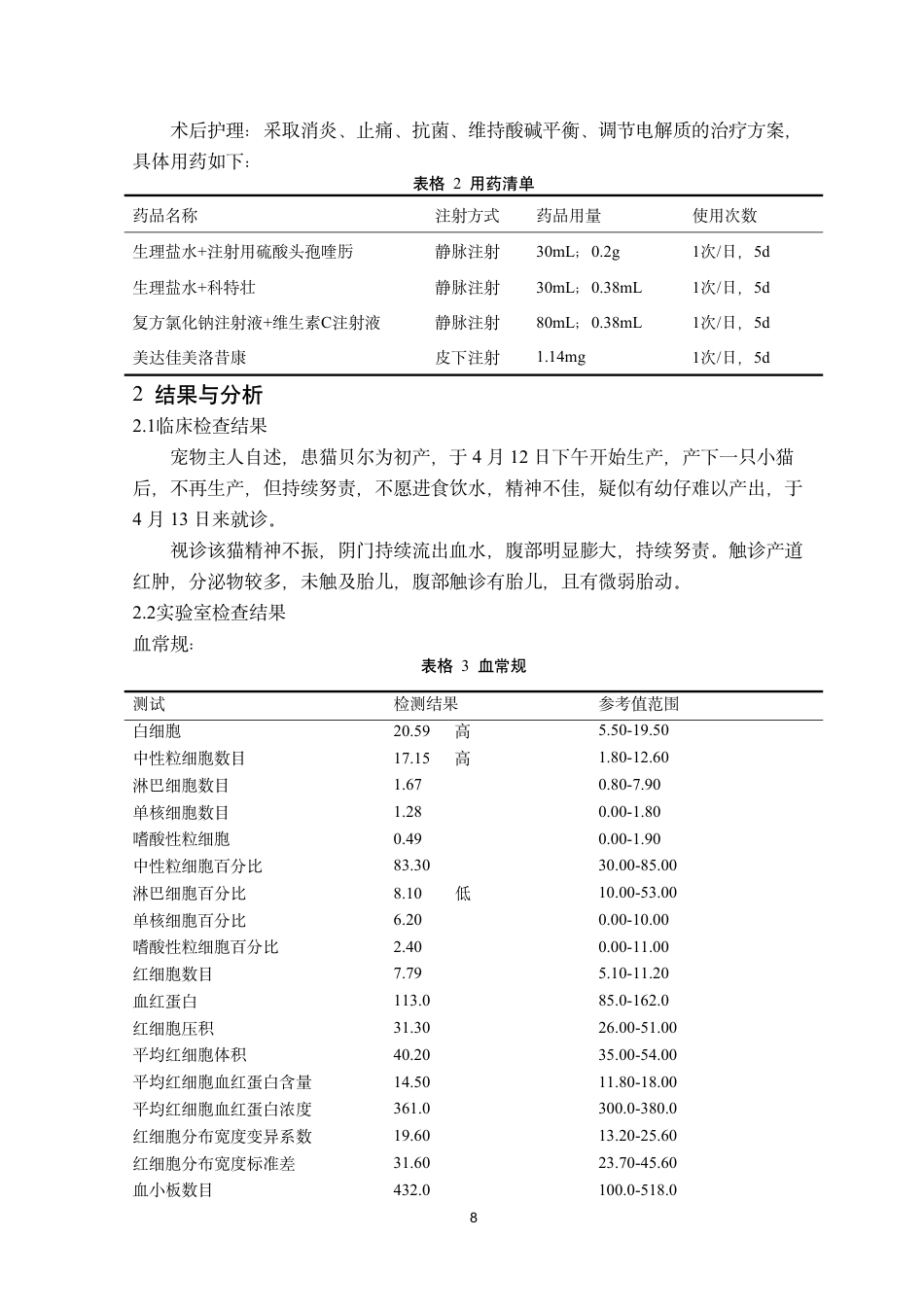 25年CH动物医学-一例猫难产的诊治及术后护理-约7403字符.pdf_第8页