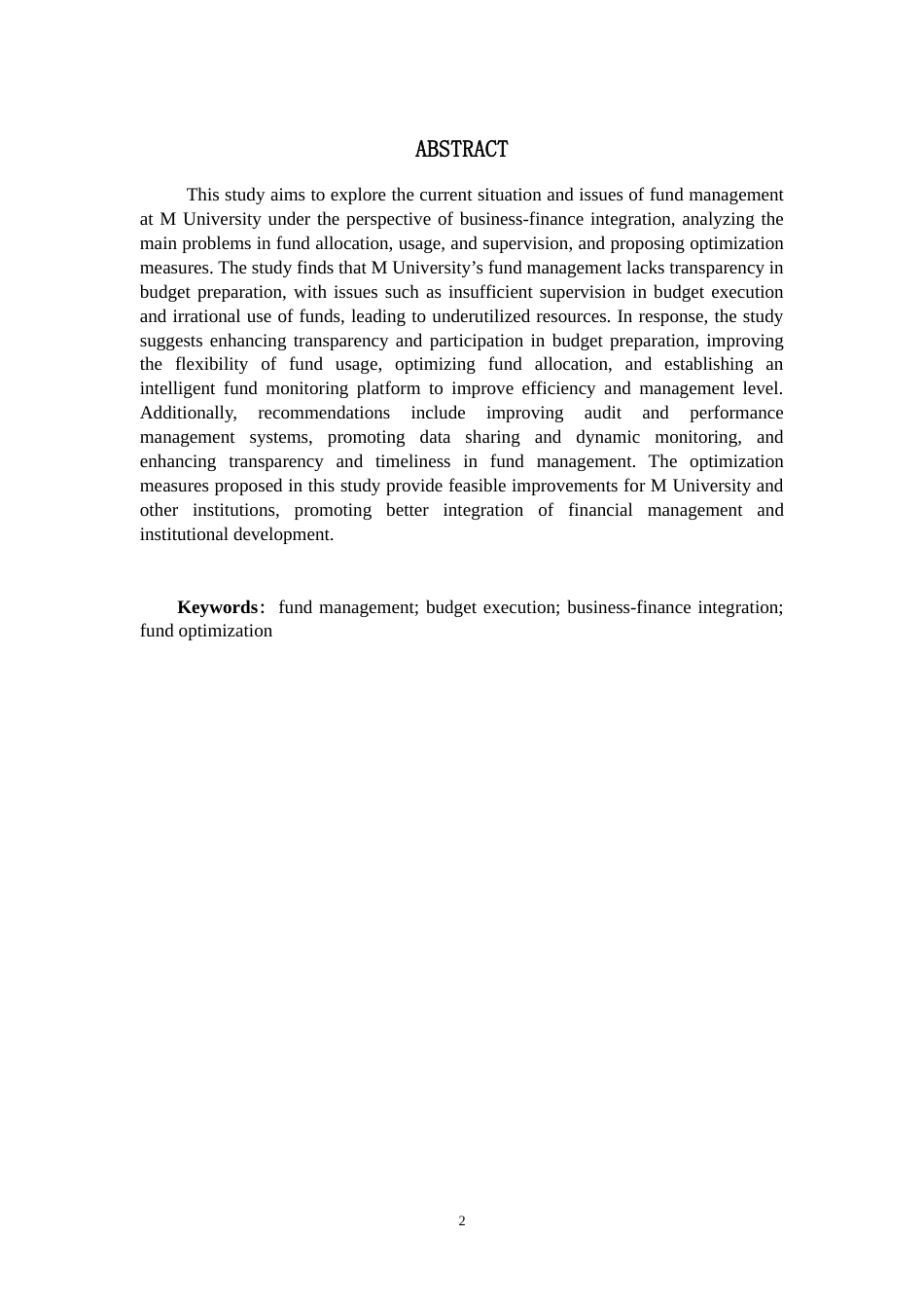 25年CH会计学 基于业财融合的M高校资金管理优化研究-约18661字符.doc_第2页