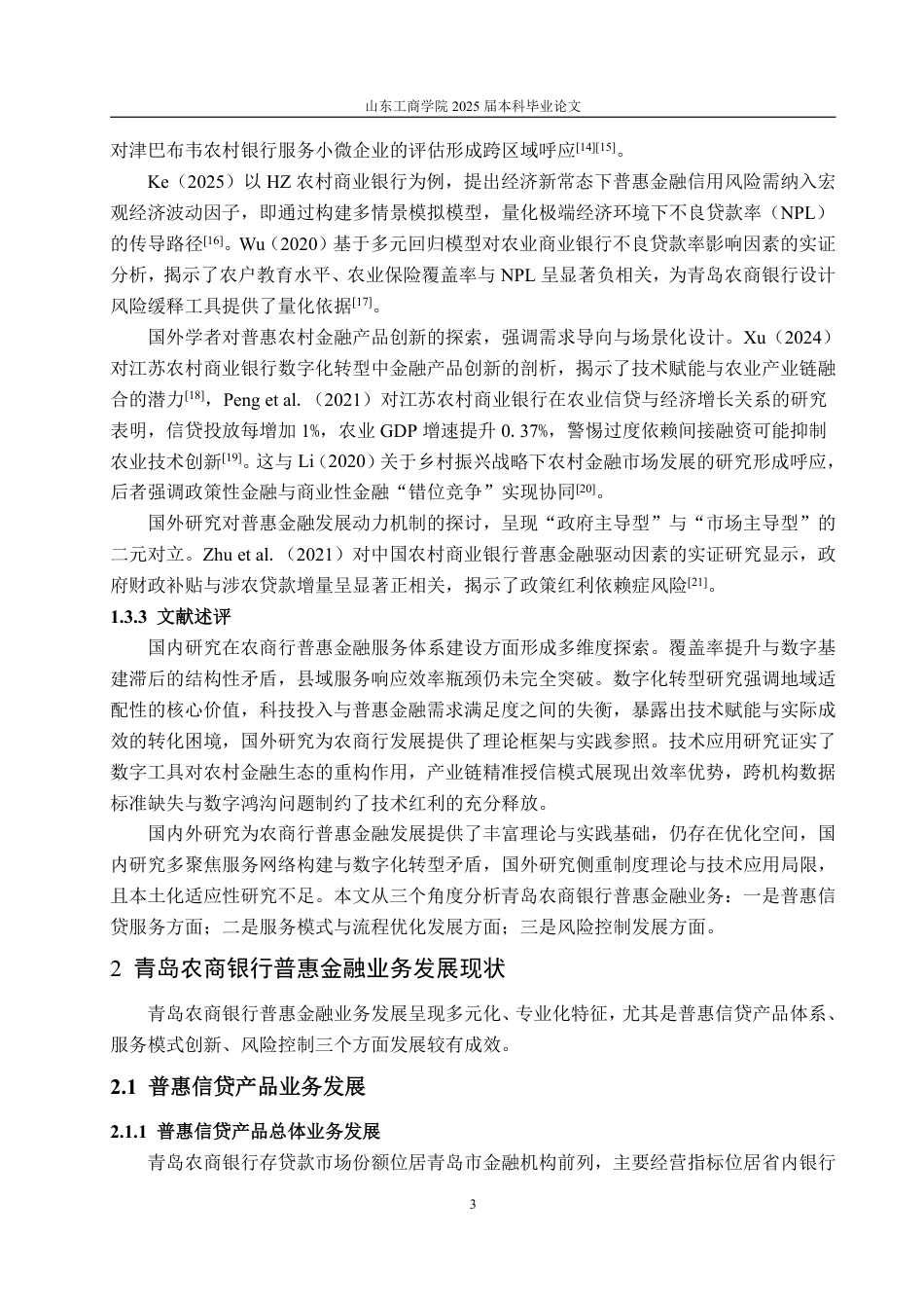 25年CH金融学-青岛农商银行普惠金融业务发展现状、问题及对策研究-约17226字符.pdf_第6页