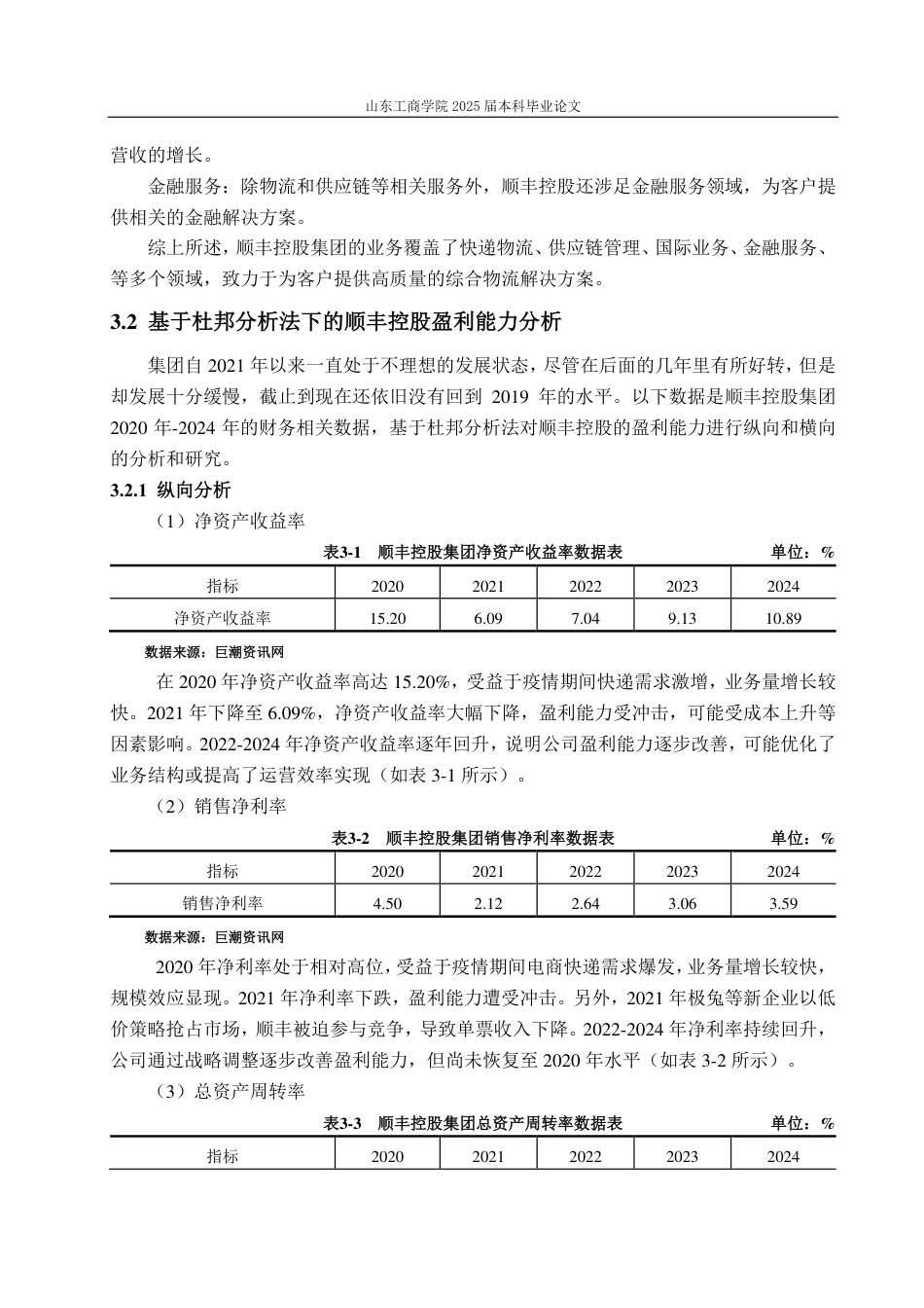25年CH会计学-基于杜邦分析法下的顺丰控股盈利能力分析-约21463字符.pdf_第10页