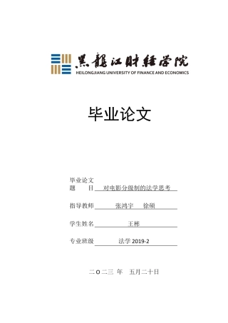 23年WP法学-对电影分级制的法学思考-2019511368-王彬.docx