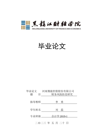 23年WP会计学-河南豫能控股股份有限公司财务风险防范研究-2019511864-刘蕊-附件.doc