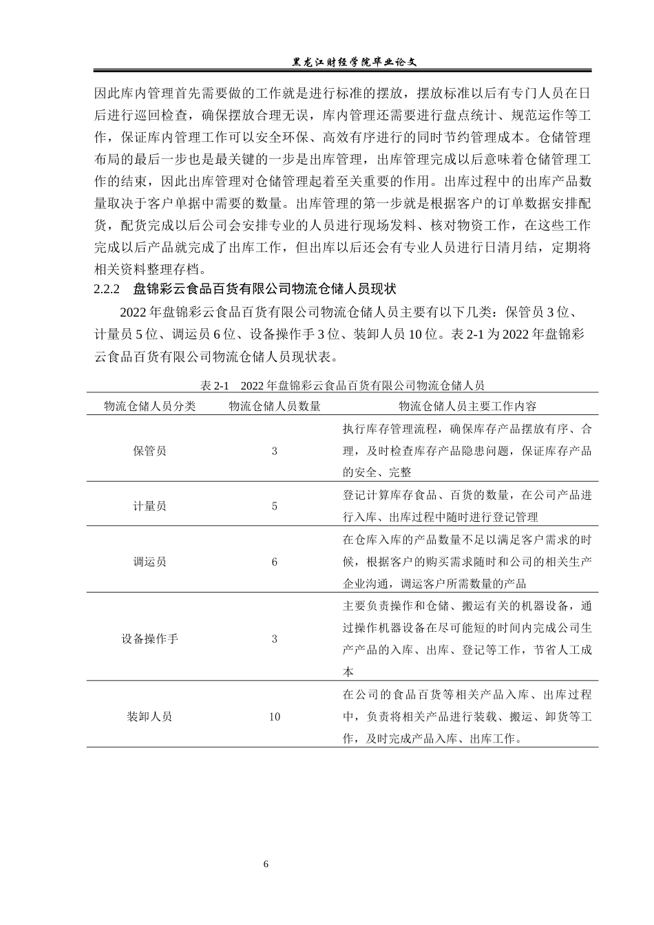 23年WP物流管理-盘锦彩云食品百货有限公司仓储管理问题分析-2019510550-董杨阳.docx_第10页
