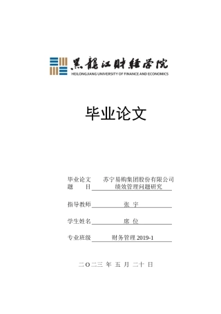 23年WP财务管理-苏宁易购集团股份有限公司绩效管理问题研究-2019512211-席位.doc