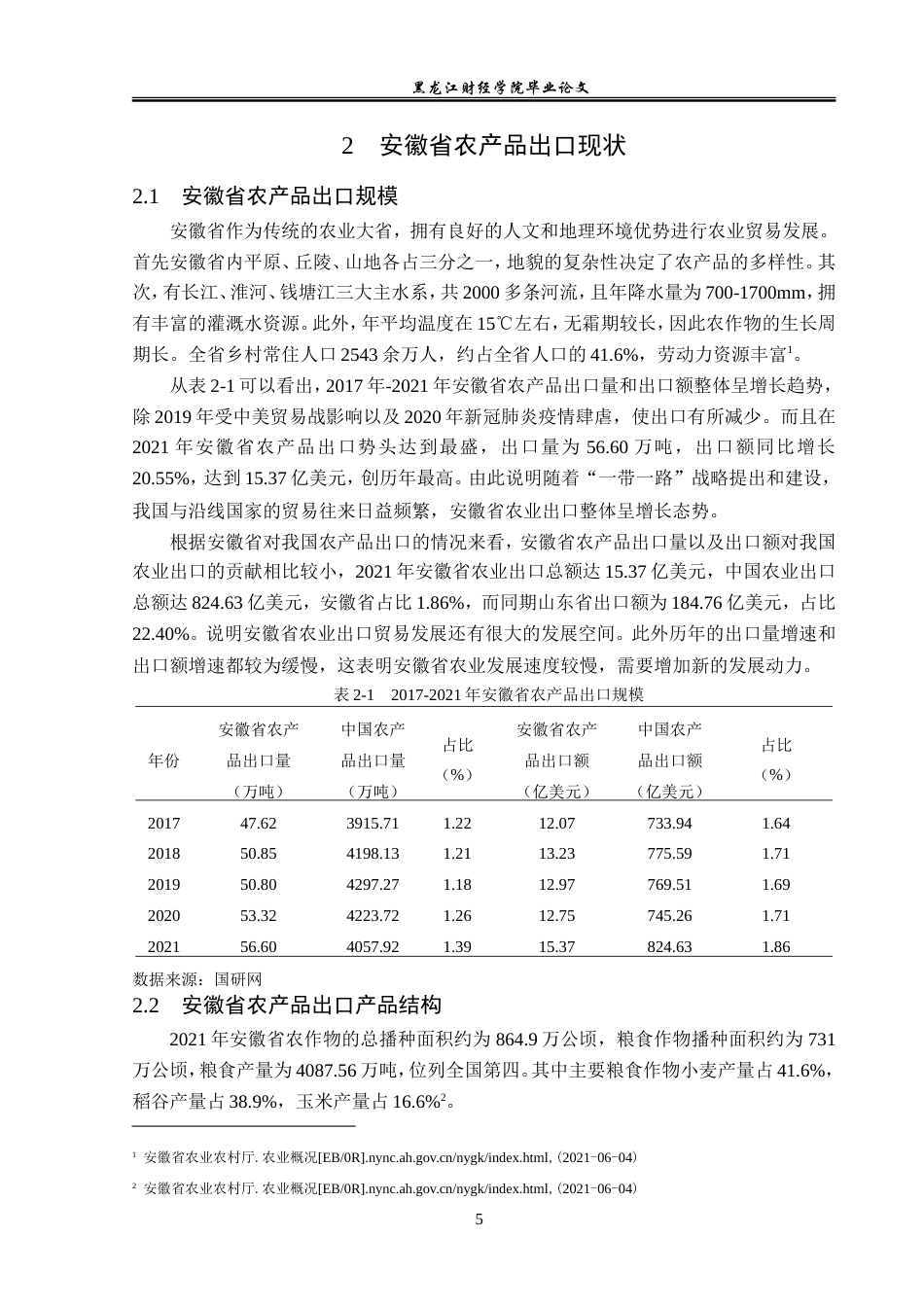 23年WP国际经济与贸易-安徽省农产品出口现状及对策研究-2019510583-徐梦芝.doc_第9页