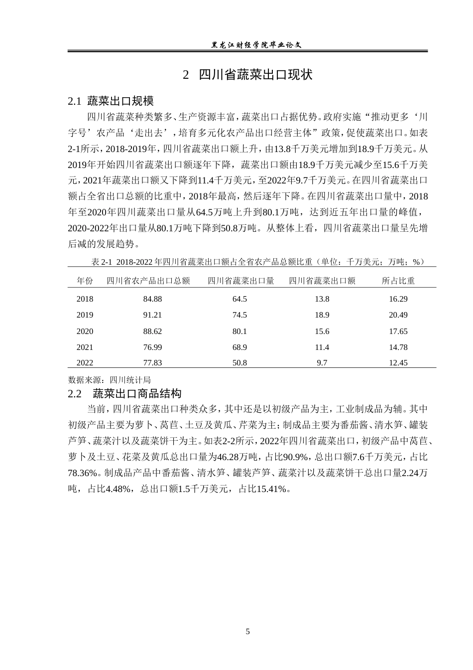 23年WP国际经济与贸易-四川省蔬菜出口现状及对策研究-2019511216-刘沙沙.doc_第9页