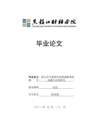 23年WP国际商务-海尔在巴基斯坦品牌战略规划问题与对策研究-2019512066-陈寿燚.doc
