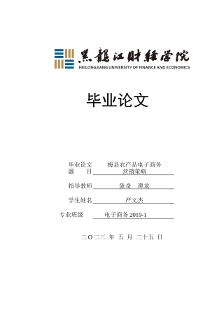 23年WP电子商务-梅县农产品电子商务营销策略-2019510630-严文杰-附件.docx