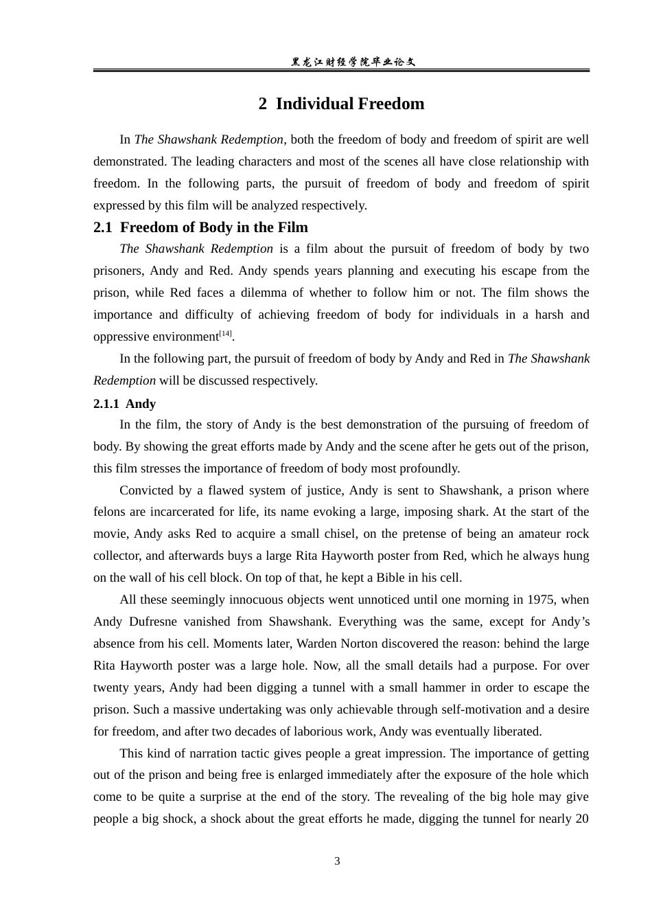 23年WP英语-On the Individualism in The Shawshank Redemption-2019512266-韩可.doc_第7页
