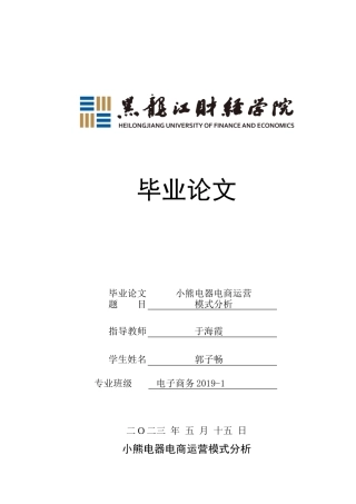 23年WP电子商务-小熊电器电商运营分析-2019511030-郭子畅.doc