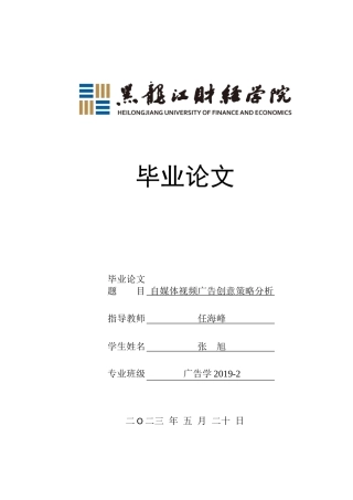 23年WP广告学-自媒体视频广告创意策略分析-2019510984-张旭.doc