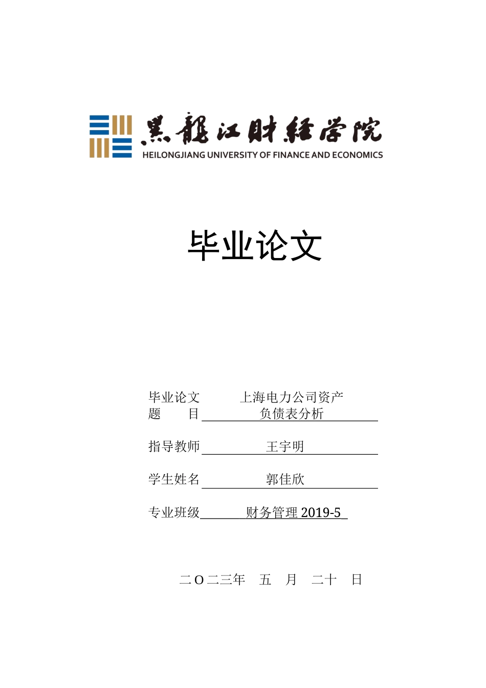 23年WP财务管理-上海电力资产负债表分析-2019511658-郭佳欣.docx_第1页