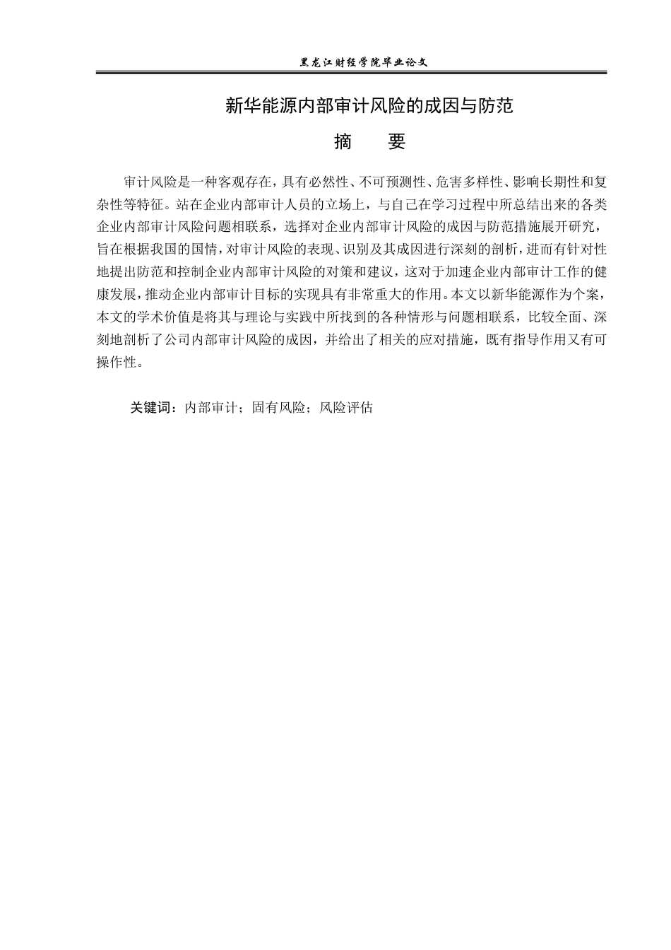 23年WP审计学-新华能源内部审计风险的成因与防范-2019512645-辛越鹏.doc_第2页