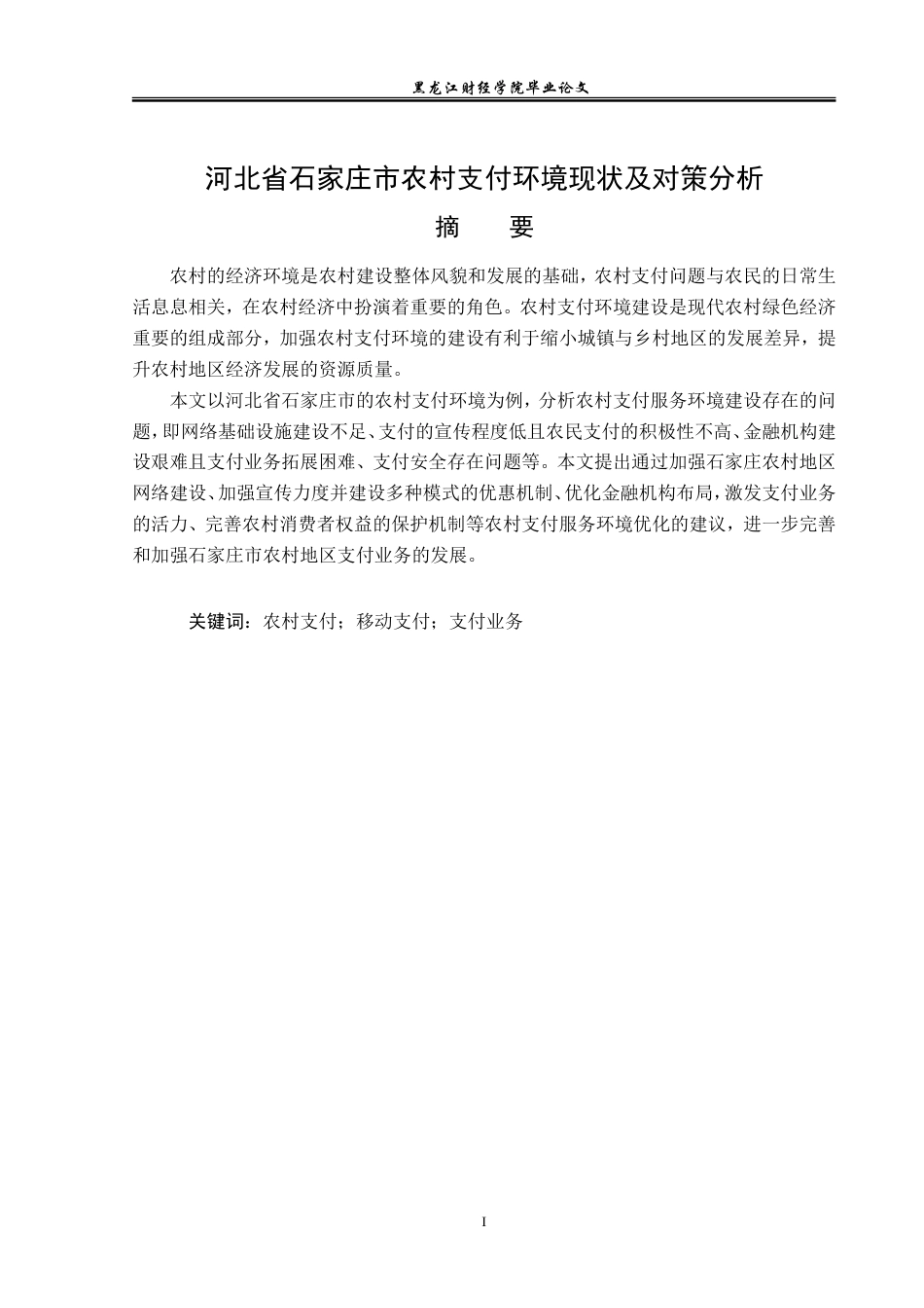 23年WP金融学-河北省石家庄市农村支付环境现状及对策分析-2019512037-张雨桐.doc_第2页