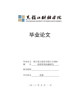 23年WP会计学-浙江震元股份有限公司BSC绩效管理问题研究-2019511839-周睿-附件.doc