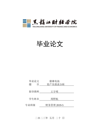 23年WP财务管理-德赛电池资产负债表分析-2019511742-周野航.doc