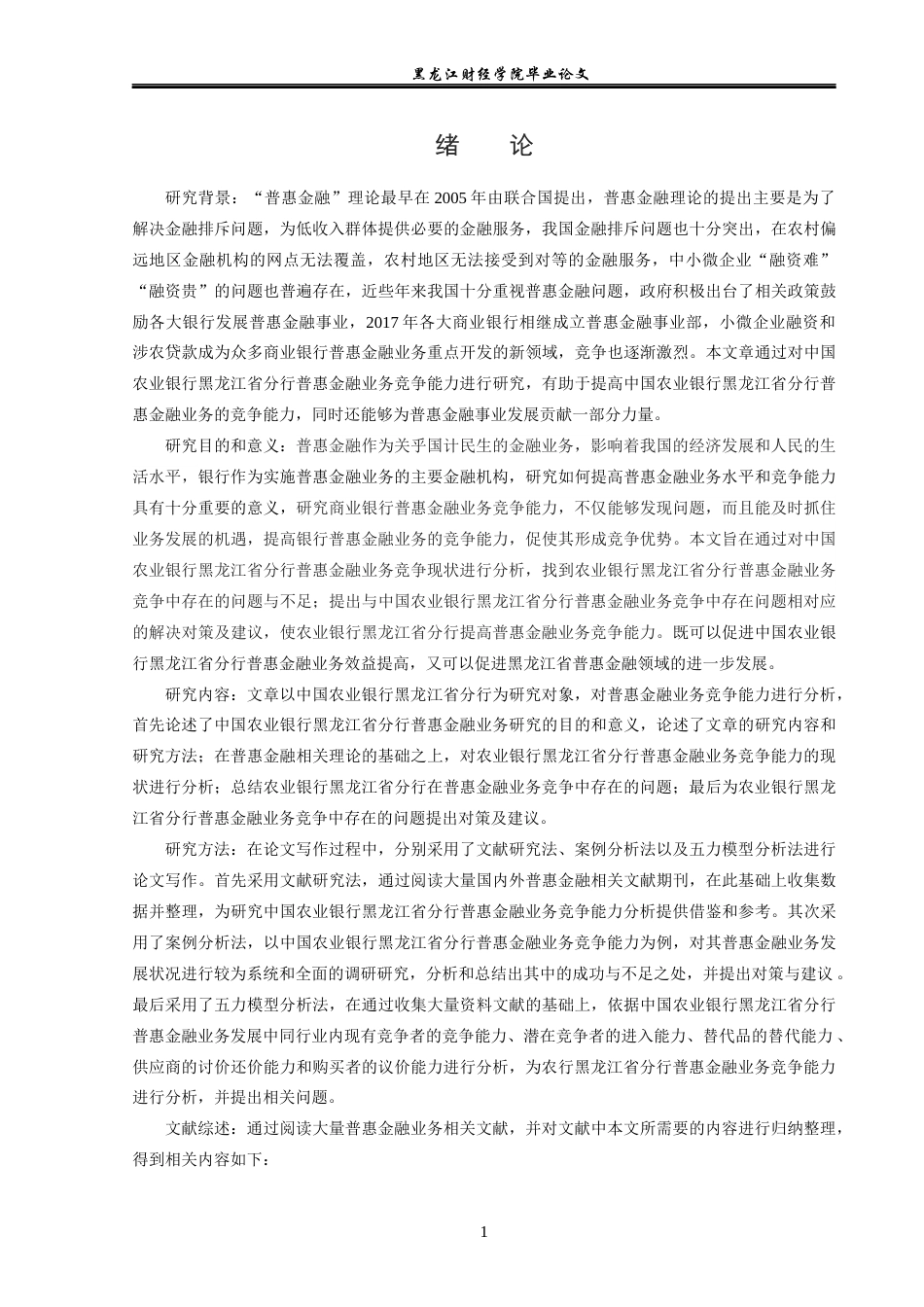 23年WP金融学-农业银行黑龙江省分行普惠金融业务竞争能力分析-2019512660-孙健.docx_第5页