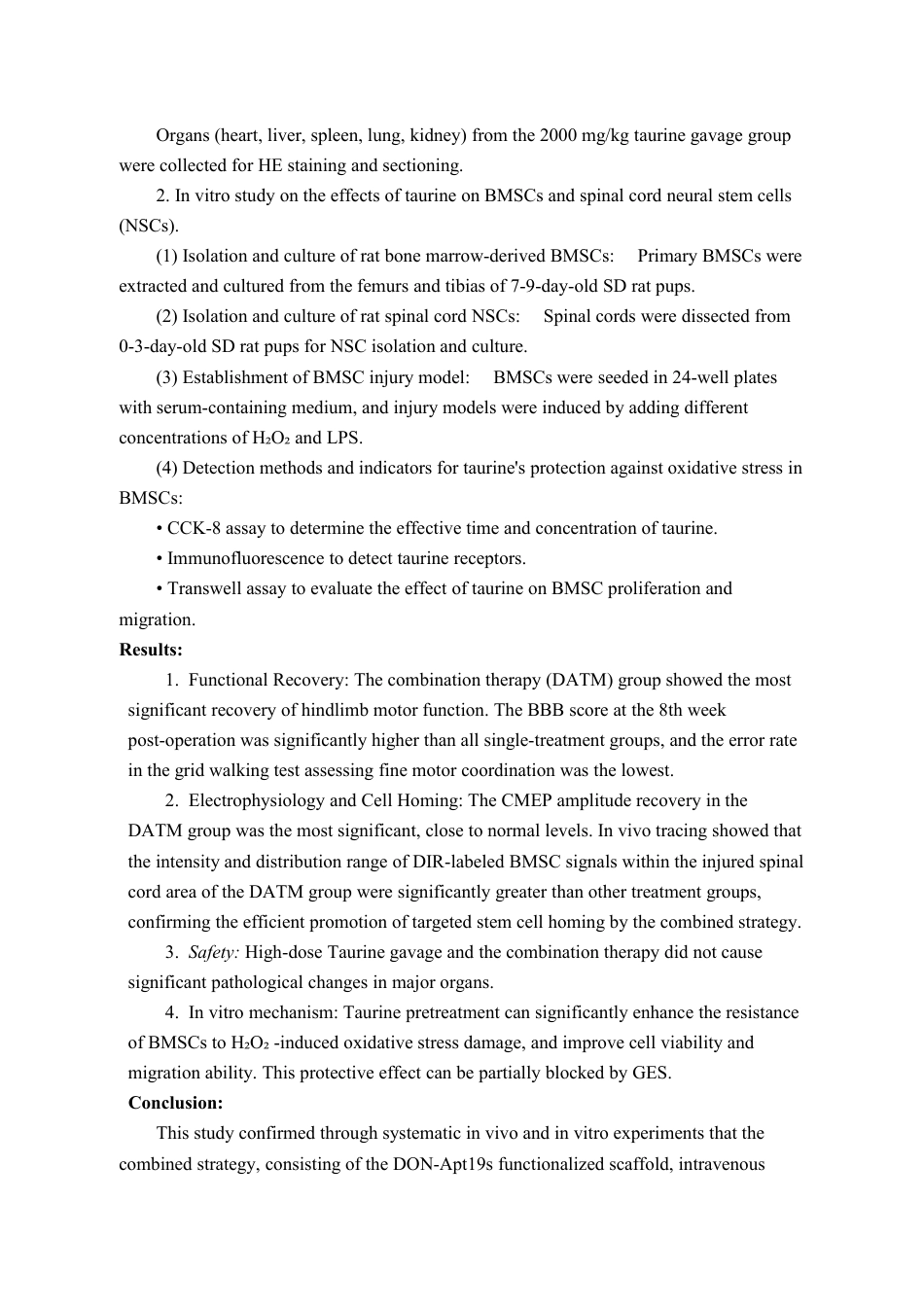 2026年硕论医学外科学 磺酸口服协同BMSCs输注促进大鼠脊髓损伤修复的研究终稿-约52721字符.pdf_第8页