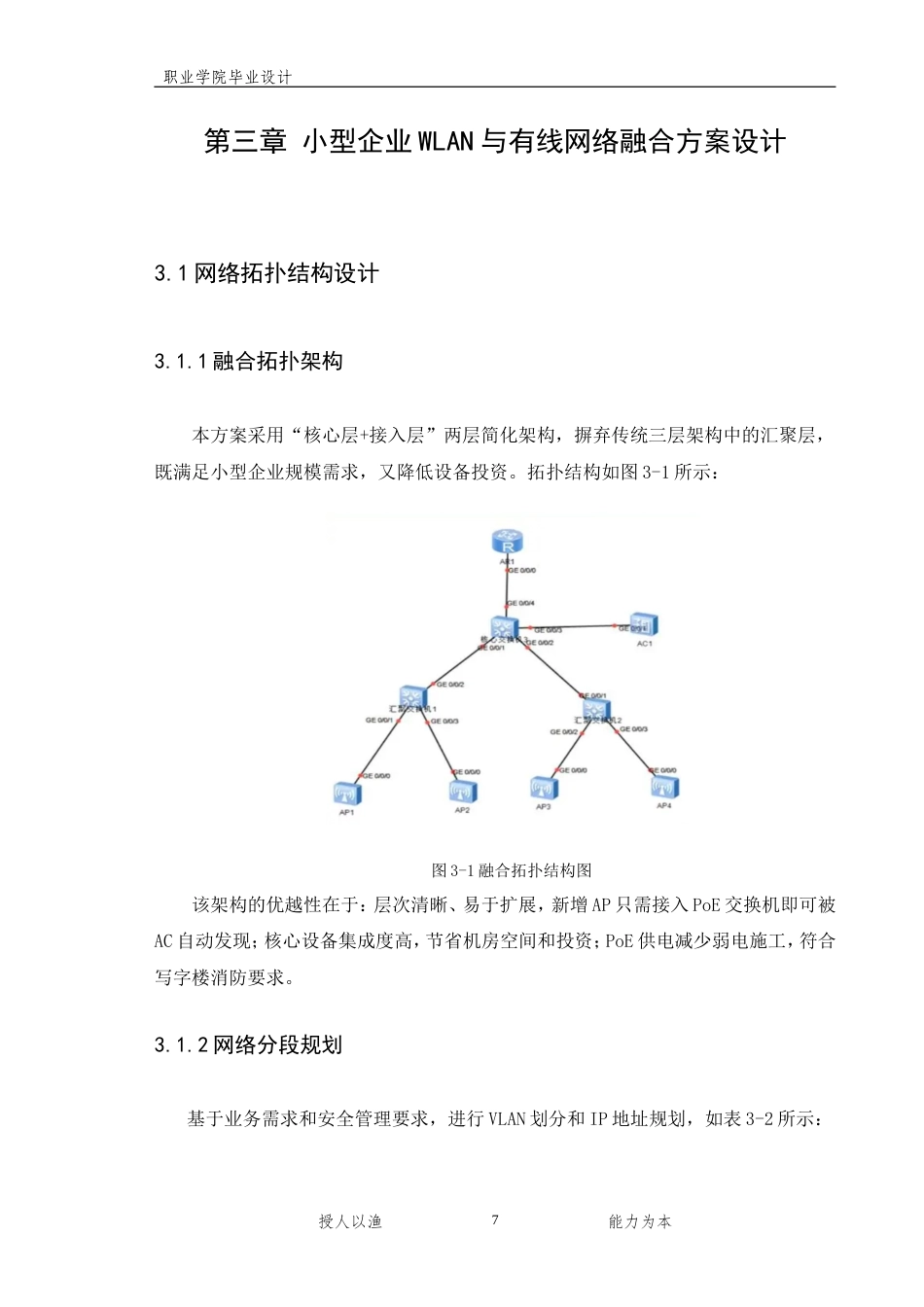 26年计算机网络技术 某小型企业无线网络（WLAN）与有线网络融合接入方案设计终-约12176字符-约12176字符.doc_第10页