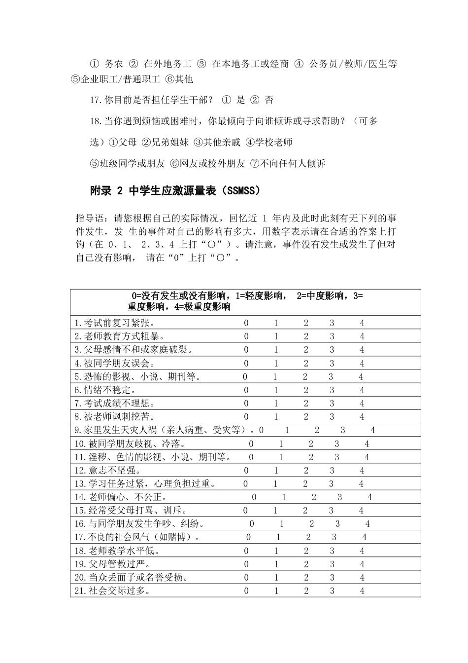 26年WH应用心理学 高中生心理压力对心理韧性的影响：归因方式的中介效应分析15.63-AI10.42_1附录(3561字).docx_第2页