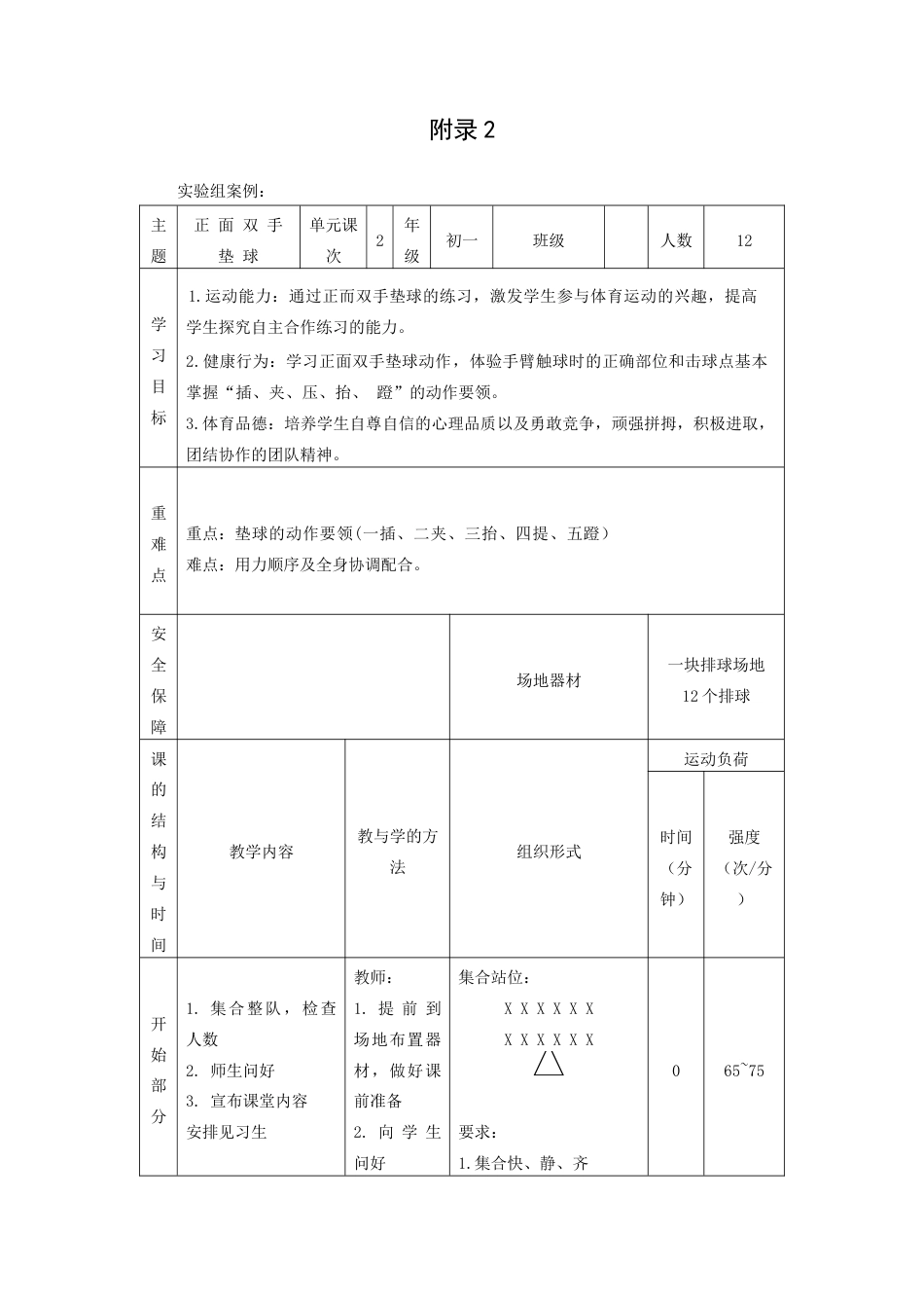 26年WH体育教育 游戏教学法在初中排球社团中的应用研究——以万年县第五中学为例20.65-AI0.0 附录.docx_第1页