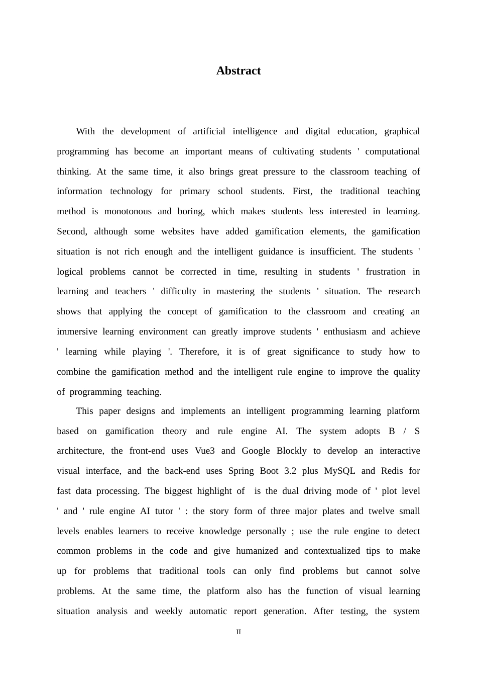 26年WH软件工程 基于游戏化和AI智能辅导的图形化儿童编程学习平台设计与实现1.5-AI4.48-约21359字符.docx_第2页