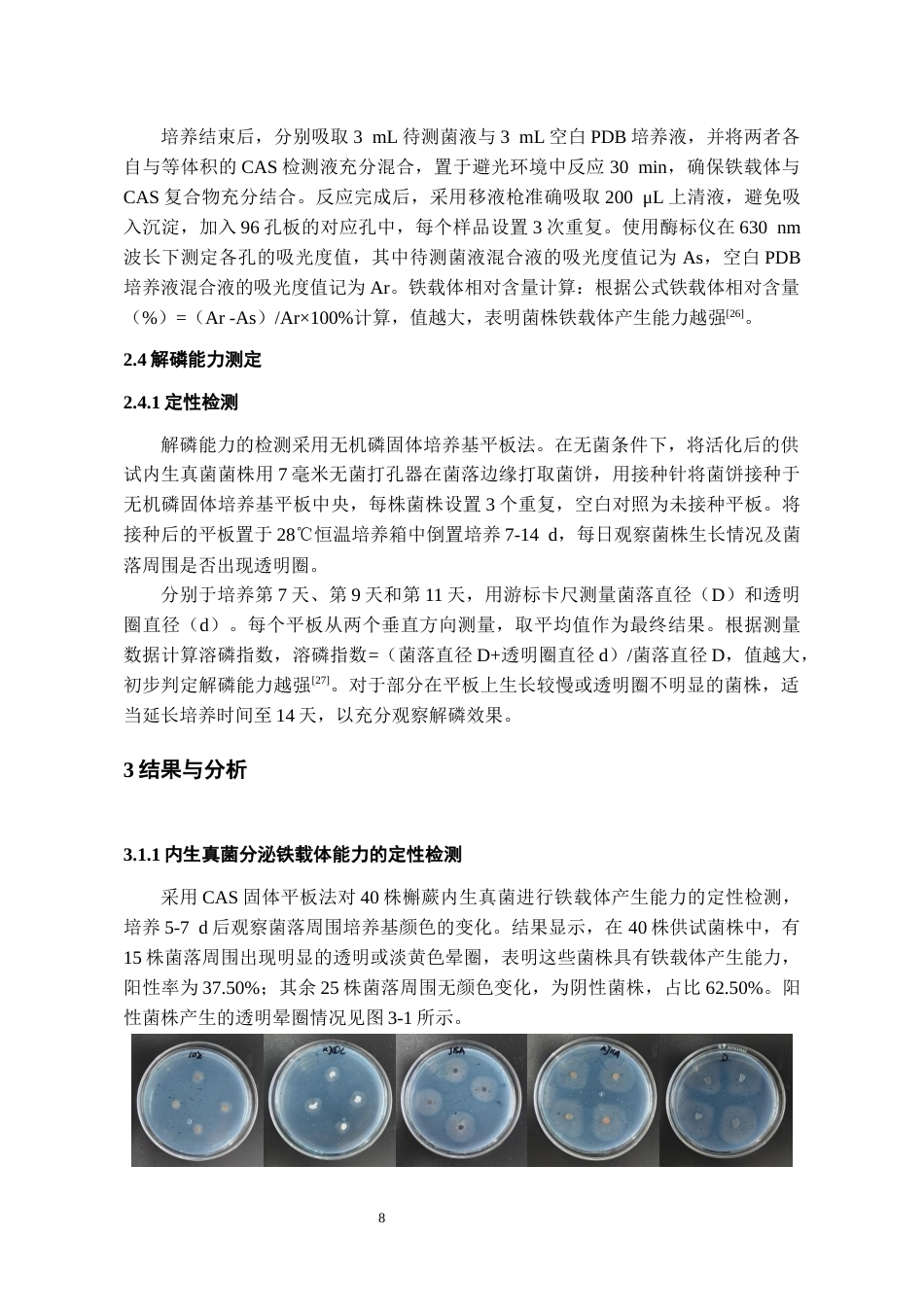 26年WH药学 槲蕨内生真菌铁载体产生能力和解磷活性初步研究16.96-AI17.1-约11443字符.docx_第8页