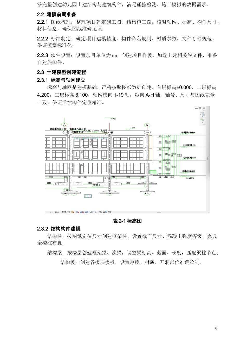 26年WH工程管理 施工Bim建模与应用--以某县第二幼儿园项目为例3.77-AI18.01-约8973字符(7945字).docx_第4页