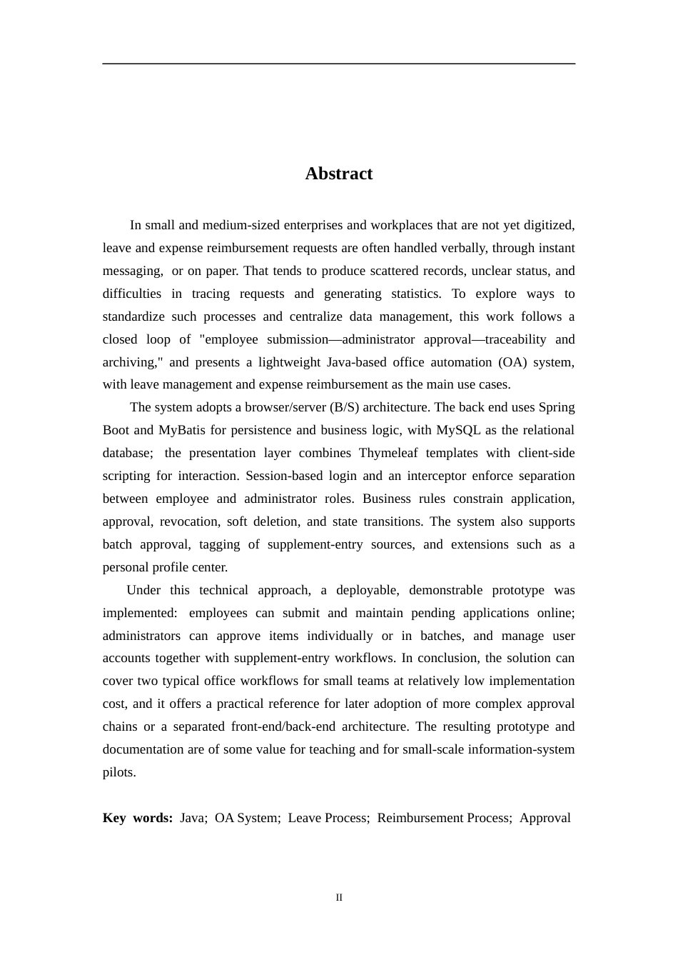 26年WH计算机科学与技术 基于Java的简易OA办公系统（请假报销流程）​​4.55-AI12.83-约21366字符.docx_第2页