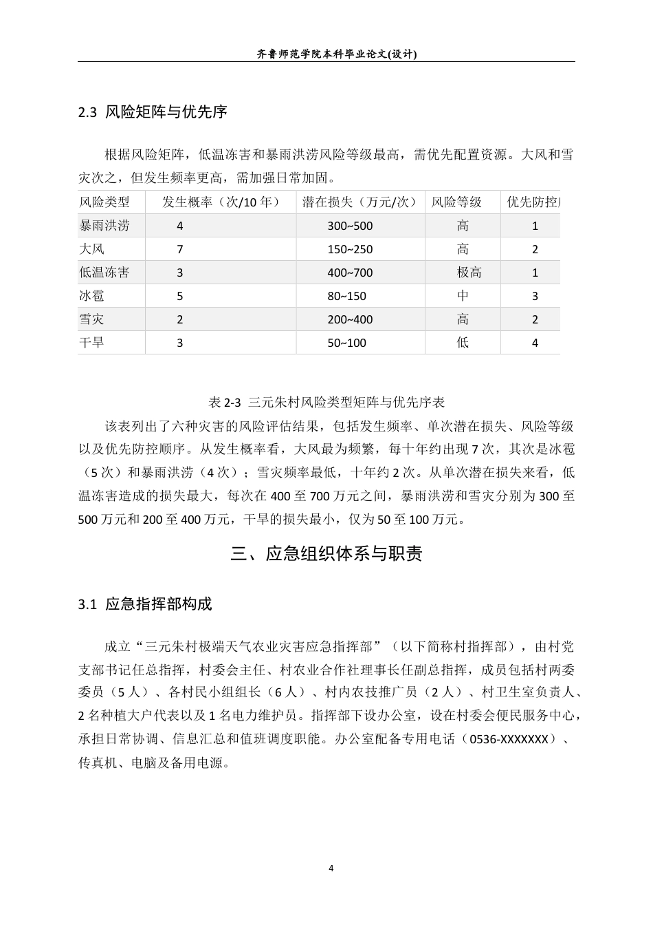 26年WH应急管理 极端天气下农业灾害应急管理预案——以寿光三元朱村为例13.5-AI31.05-约9558字符(10363字).docx_第6页
