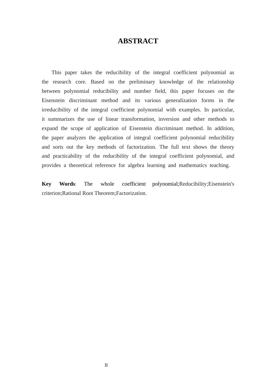 26年WH数学与应用数学 整系数多项式在有理数域上可约性的讨论15.41-AI0.0-约8151字符.docx_第2页