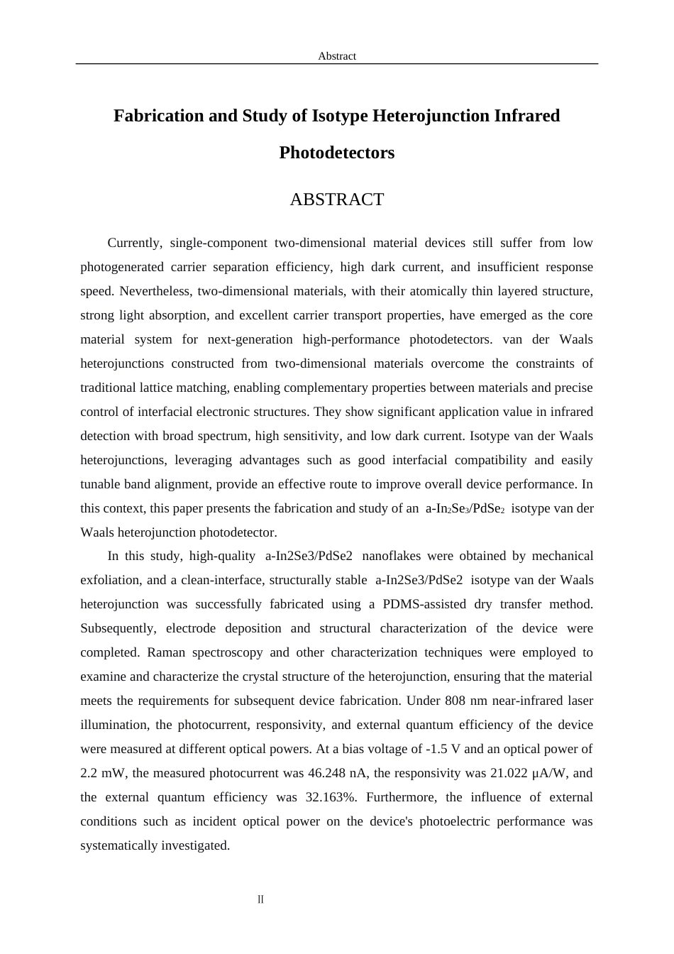 26年WH物理学 基于同型异质结红外光电探测器的制备及其研究15.97-AI49.34-约13083字符(9819字).docx_第2页