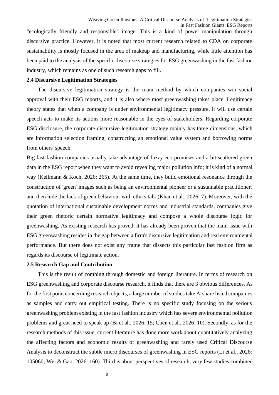 26年WH商务英语会计 编织绿色幻想快速时尚巨头E S G报告中合法性策略的批判性话语分析0.52- A I12.85_1-约55446字符.docx_第8页