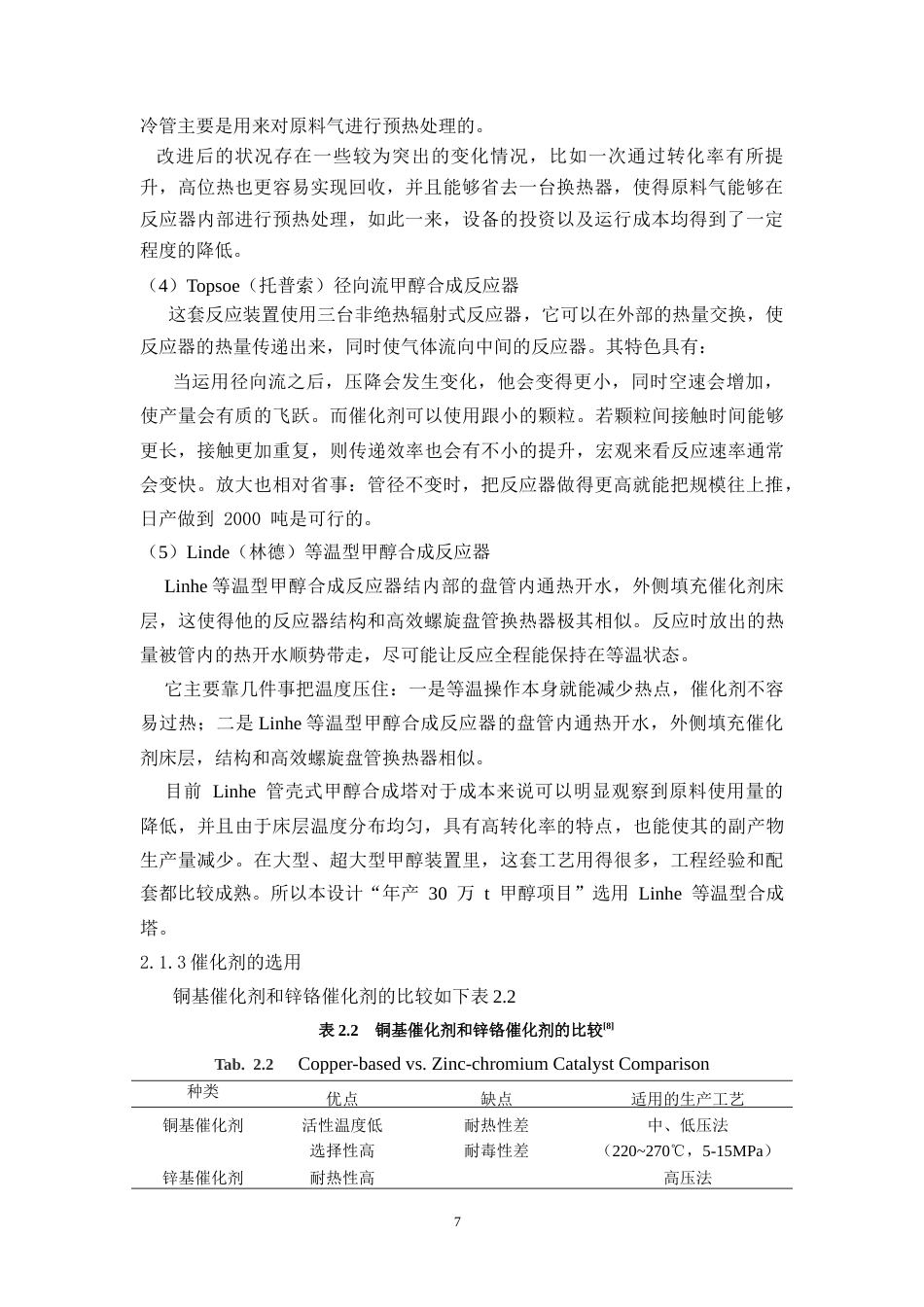 26年WH化学工程与工艺 年产30万吨煤制甲醇合成工段工艺设计19.01-AI2.34-约19165字符(17322字).docx_第7页